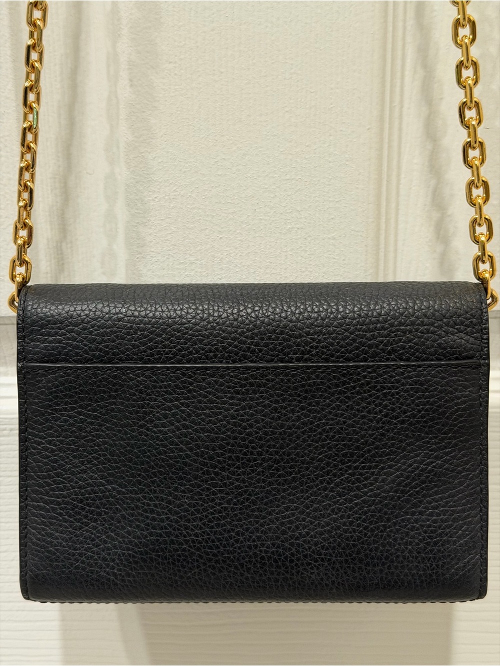 Marc Jacobs Empire City Leather Wallet On Chain Black Gold Crossbody Bag WOC - Picture 6 of 7